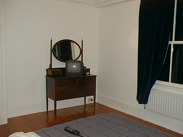 Bedroom 1 from bed showing dresser.