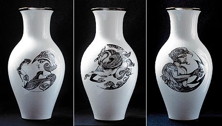 "Myths" Fine Bone China  Vases
